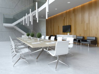 İç Resepsiyon ve Oda 3d çizim Toplantı
