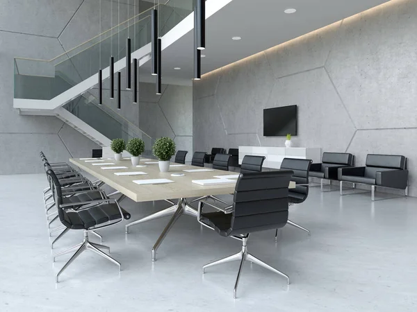 Interior of reception and meeting room 3D illustration — Stock Photo, Image