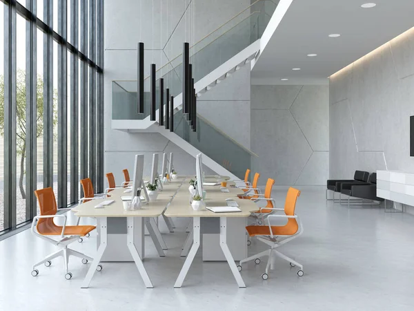 Modern belső teret office 3D-s illusztráció — Stock Fotó