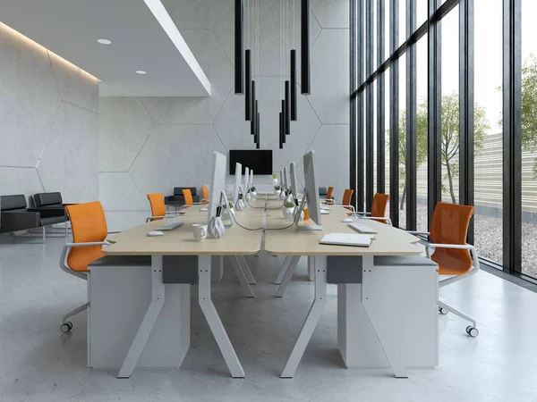 Modern belső teret office 3D-s illusztráció — Stock Fotó