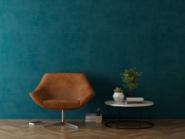 Modern oturma odası sandalye 3d render ile iç