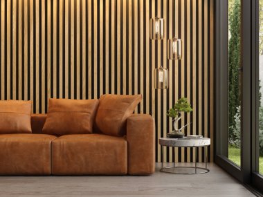 Modern oturma odası kanepe 3d render ile iç