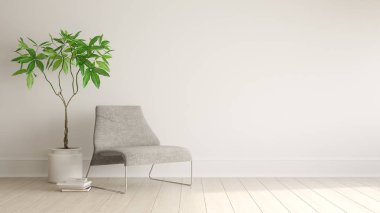 Modern oturma odası 3D görüntüleme.