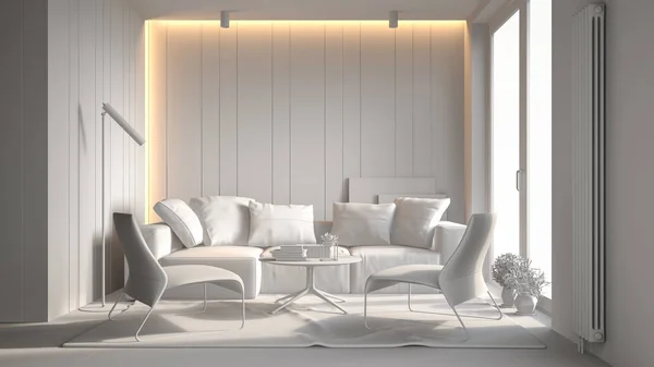 Interieur moderner Wohnzimmer 3D-Rendering — Stockfoto