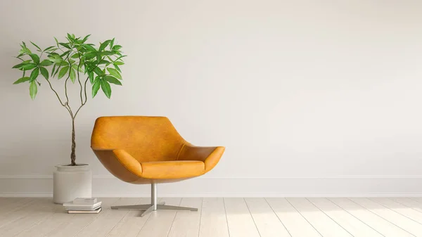 Interno del moderno soggiorno rendering 3D — Foto Stock