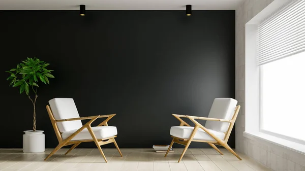 Interieur moderner Wohnzimmer 3D-Rendering — Stockfoto