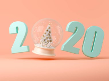 3d illüstrasyon kar sayılarla 2019 top