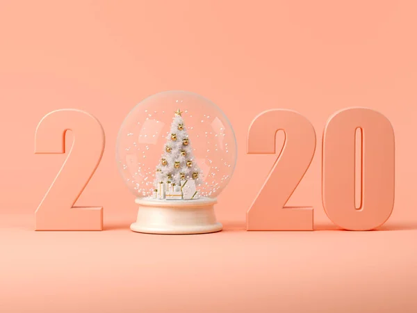 Números 2019 com bola de neve ilustração 3D — Fotografia de Stock