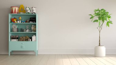 Modern oturma odası 3D görüntüleme.