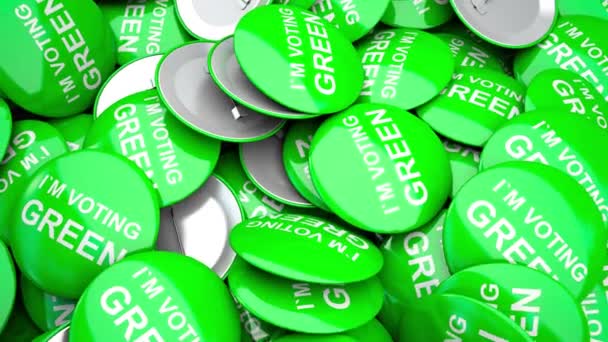 Значки, які я голосую кнопки зелених виборів — стокове відео