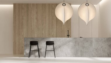 Modern oturma odasının minimalist iç dekorasyonu