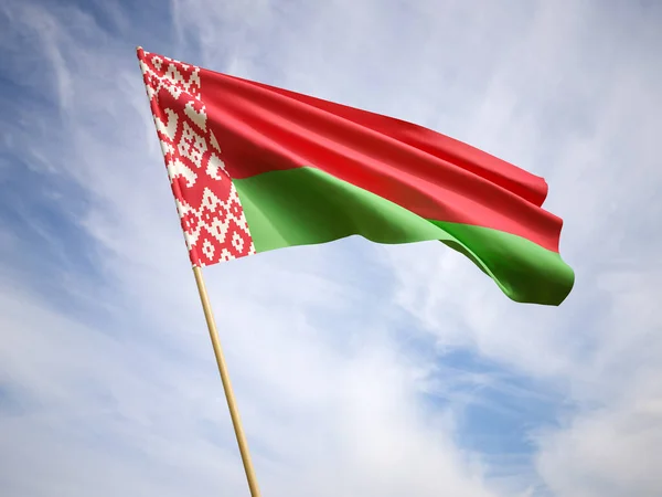 Ondeando la bandera nacional de Belarús — Foto de Stock