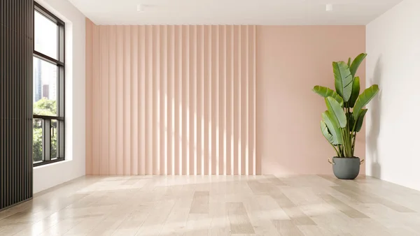孟菲斯风格的概念室内空房间3D插图 — 图库照片
