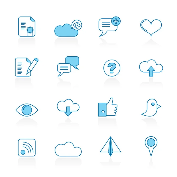 Línea Con Fondo Azul Internet Web Mobile Iconos Vector Icono — Archivo Imágenes Vectoriales