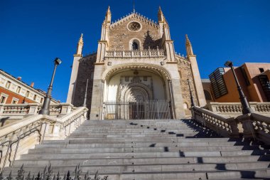 Madrid, İspanya - 22 Ocak 2018: San Jeronimo el Rea kilise Madrid şehir, İspanya görünümünü şaşırtıcı