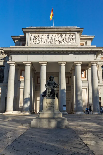 Madrid Spain January 2018 Velazquez Statue Front Museum Prado City — Stock Photo, Image