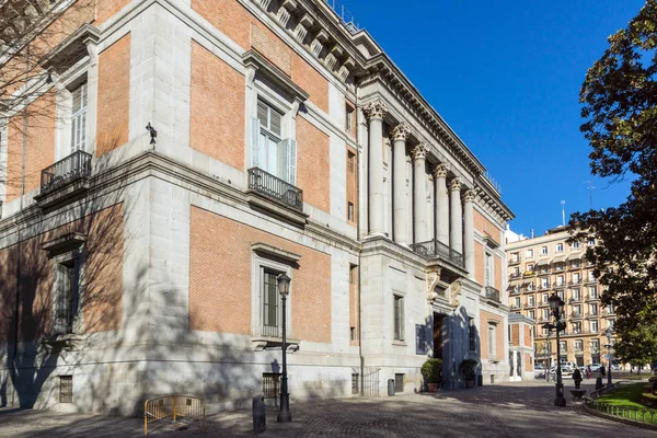 Μαδρίτη Ισπανία Ιανουαρίου 2018 Πρόσοψη Του Μουσείου Πράδο Στη Πόλη — Φωτογραφία Αρχείου