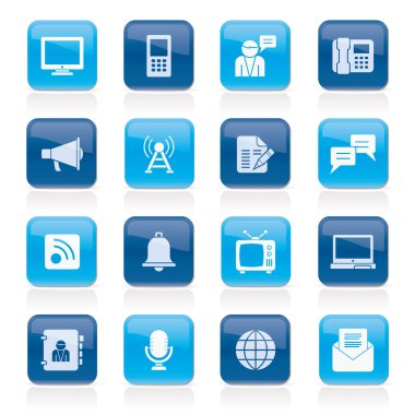 iletişim, bağlantı ve teknoloji simgeler - vector Icon set