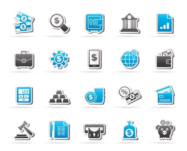 Business Finance Bank Icons Vector Icon Set — Stock Vector