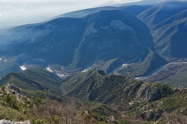 Nestos River Gorge manzara yakınındaki İskeçe şehri, Doğu Makedonya ve Trakya, Yunanistan