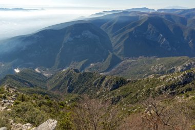 Nestos River Gorge manzara yakınındaki İskeçe şehri, Doğu Makedonya ve Trakya, Yunanistan