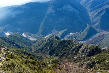 Nestos River Gorge manzara yakınındaki İskeçe şehri, Doğu Makedonya ve Trakya, Yunanistan
