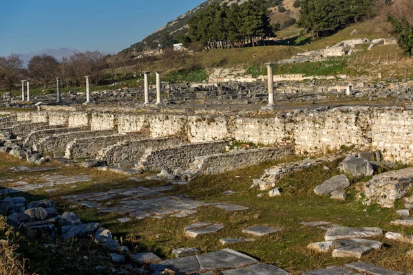 Ruínas Antiga Cidade Filipos Macedônia Oriental Trácia Grécia — Fotografia de Stock