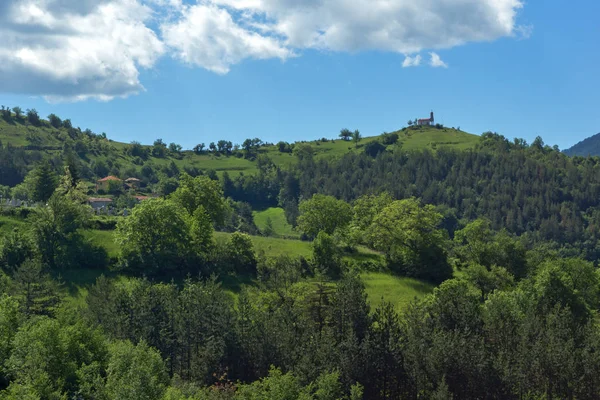 Niesamowity Krajobraz Zielonego Wzgórza Pobliżu Miejscowości Borowo Rodopach Region Plovdiv — Zdjęcie stockowe