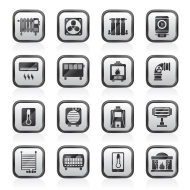 Ev aletleri simgeler - vektör Icon set Isıtma