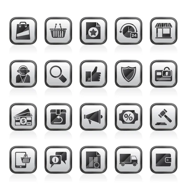 Commerce Und Shopping Symbole Vektor Icon Set — Stockvektor