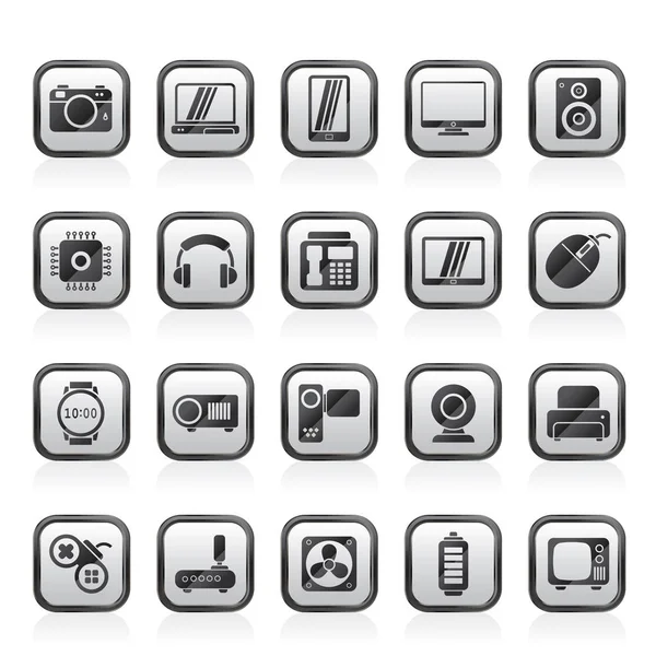 Différents Types Icônes Électroniques Ensemble Icônes Vectorielles — Image vectorielle