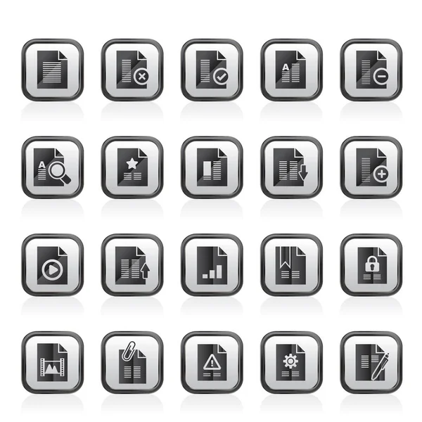 Different Types Document Icons Vector Icon Set — Stock Vector