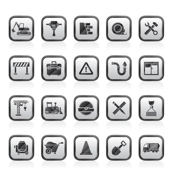 Gebäude Und Bau Symbole Vektor Icon Set — Stockvektor