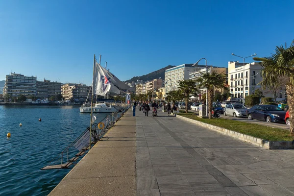 Kavala Griekenland December 2015 Panoramisch Uitzicht Van Dijk Van Stad — Stockfoto