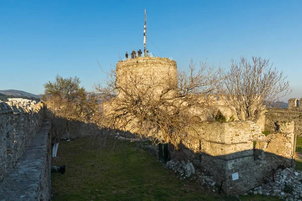 Kavala Grecia Diciembre 2015 Torre Fortaleza Bizantina Kavala Macedonia Oriental —  Fotos de Stock