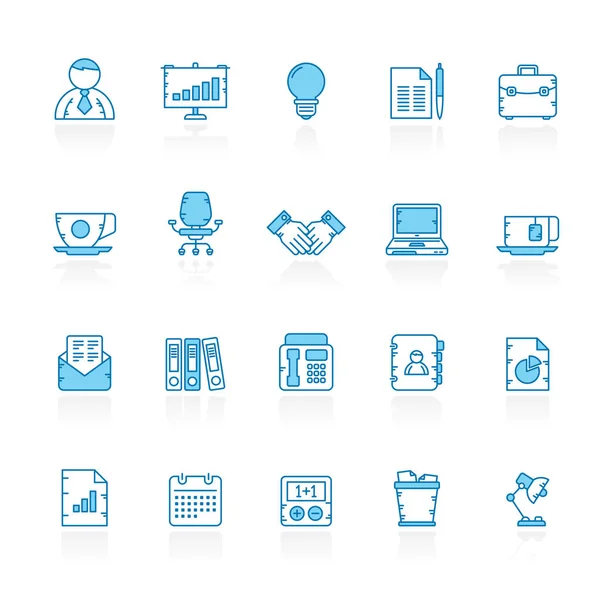 Lijn Met Blauwe Achtergrond Business Office Apparatuur Icons Vector Icon — Stockvector