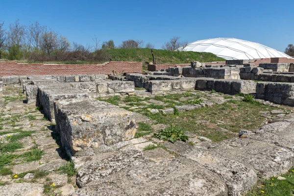 Ruinas Capital Del Primer Imperio Búlgaro Fortaleza Medieval Pliska Región —  Fotos de Stock