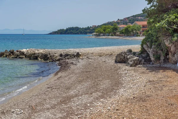 Plaży Mieście Poros Kefalonia Wyspy Jońskie Grecja — Zdjęcie stockowe