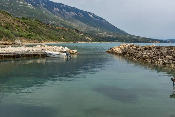 Kleiner Hafen Mit Booten Dorf Pesada Kefalonia Ionischen Inseln Griechenland — Stockfoto