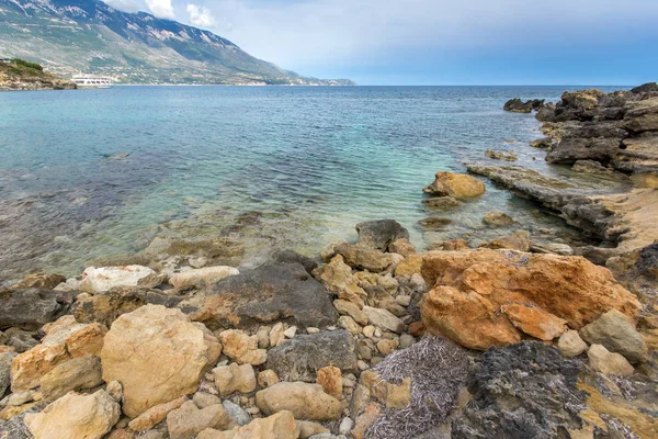 Rochas Água Limenia Beach Kefalonia Ilhas Jónicas Grécia — Fotografia de Stock