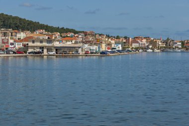 Argostoli, Kefalonia, Yunanistan - 26 Mayıs 2015: Panorama Argostoli kasaba, Kefalonia, Ionian Islands, Yunanistan için