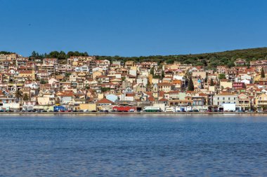 Argostoli, Kefalonia, Yunanistan - 26 Mayıs 2015: Panorama Argostoli kasaba, Kefalonia, Ionian Islands, Yunanistan için