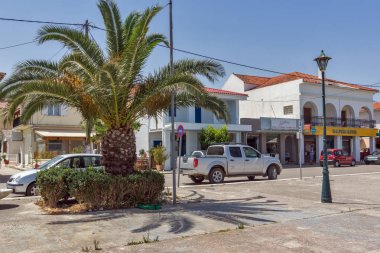 Argostoli, Kefalonia, Yunanistan - 26 Mayıs 2015: Panorama Sami kasaba, Kefalonia, Ionian Islands, Yunanistan için