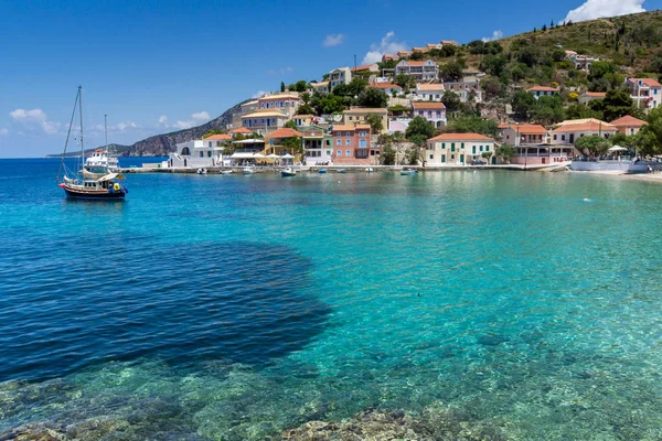 Asos Kefalonia Grécia Maio 2015 Amazing Seascape Beach Assos Village — Fotografia de Stock