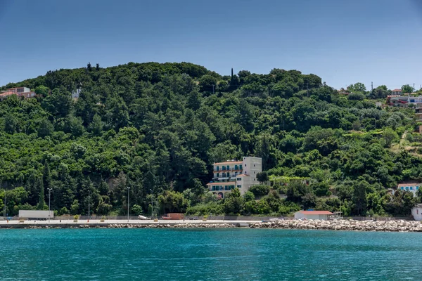 Lefkes Kefalonia Grecia Mayo 2015 Vista Panorámica Ciudad Lefkes Cefalonia —  Fotos de Stock