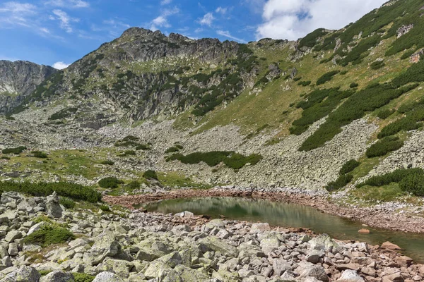 Paisagem Com Colinas Verdes Lagos Musalenski Montanha Rila Bulgária — Fotografia de Stock