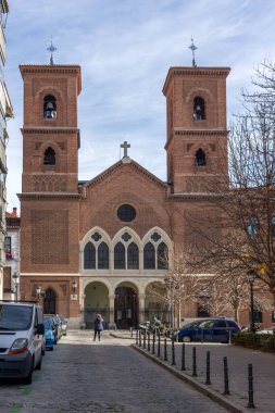 Madrid, İspanya - 23 Ocak 2018: görünümü Virgen de la Paloma kilise şehir Madrid, İspanya, Amazing