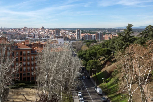 Madrid Spanien Januari 2018 Fantastisk Panoramautsikt Över Staden Madrid Från — Stockfoto