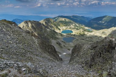 Musalenski göller şaşırtıcı Panorama Musala tepe, Rila Dağı, Bulgaristan üzerinden