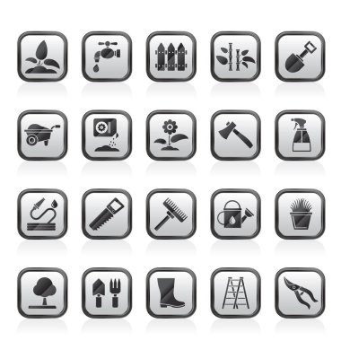 Bahçe ve Bahçe araçları simgeler - vector Icon set